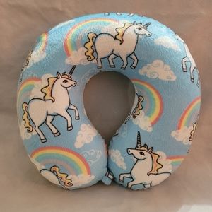 Travel Pillow,Blue Rainbow Unicorn Travel Neck Pillow